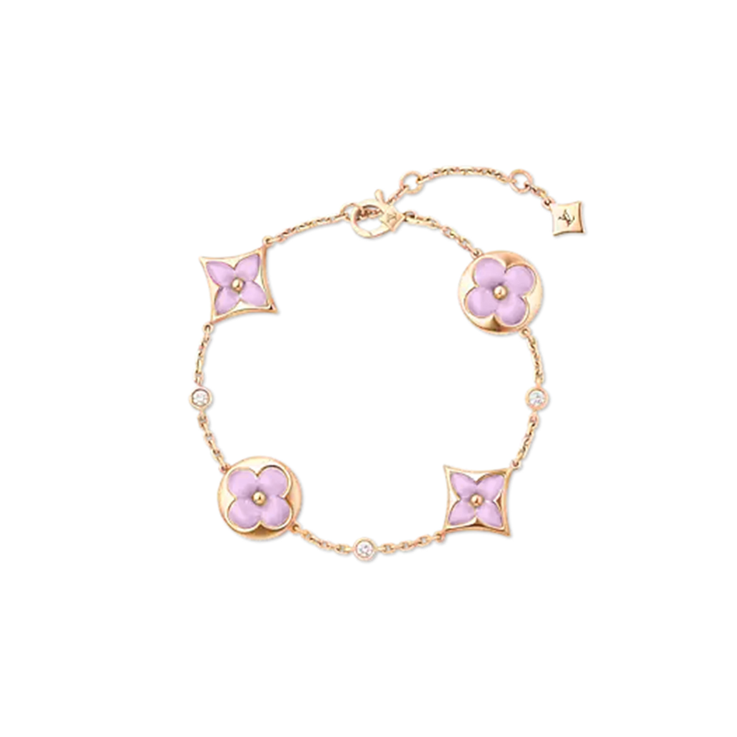 LOUIS VUITTON COLOUR BLOSSOM BB MULTI-MOTIF BRACELET, PINK GOLD, WHITE MOTHER-OF-PEARL AND DIAMONDS Q95596